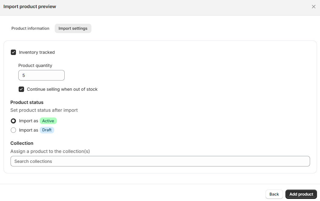 Choose Active or Draft status